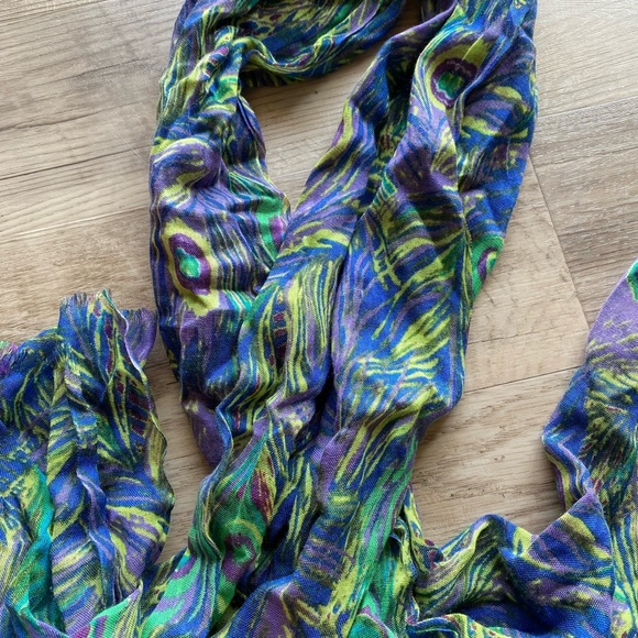 Charming Charlie Peacock Scarf/Wrap - Picture 2 of 6